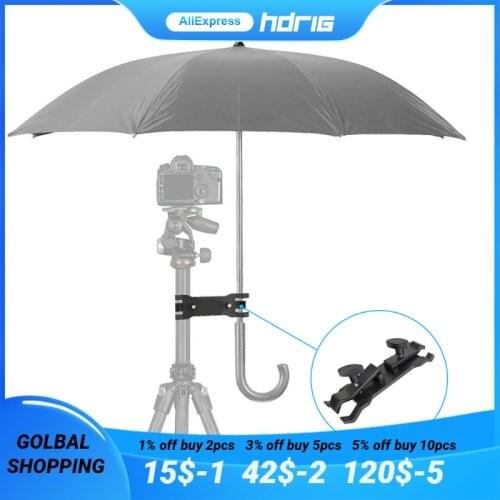 HDRIG Umbrella Holder Clip Portable Outdoor Camera Tripod Umbrella Holder Clamp Bracket Stand Clamp Photography Accessory