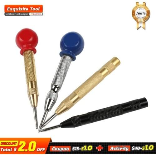 FINDER 5inch Automatic Center Punch Drill Bit Pen Spring Loaded Marking Starting Hole Wood Press Dent Marker Woodwork Power Tool