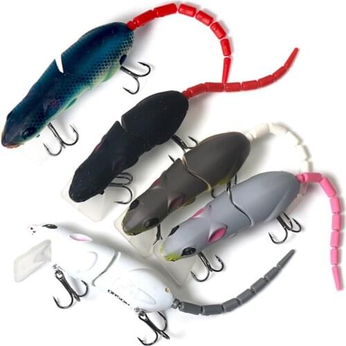 New Fishing Lure Plastic Mouse Lure Rat Fishing Multi-joint Bait Fishing Lure With Hook Fishing Tackle Minnow Crankbaits X18A