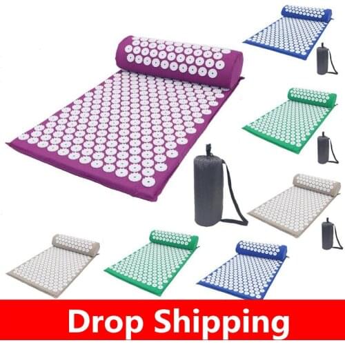 Massager Cushion Massage Yoga Mat Acupressure Relieve Stress Back Body Pain Spike Mat Acupuncture Massage Yoga Mat with Pillow