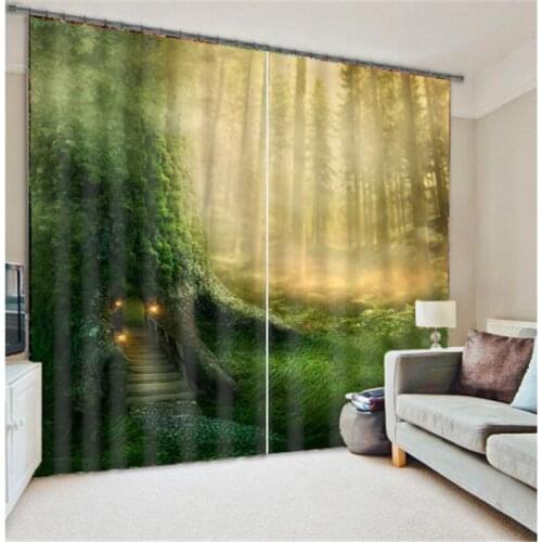 Customized beautiful views Luxury 3D Blackout Window Curtain Drapes For Living room Bed room Hotel Wall Tapestry Cortinas
