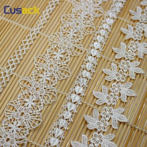 3 yards Off White Lace Trims Lace Applique Polyester for Clothes Home Textiles Apparel Sewing Lace Fabric