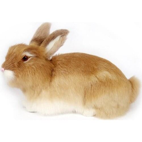 Simulation rabbit animal model realistic soft bunny home decorations desktop ornaments photography props gift 22x32x16cm DY80067