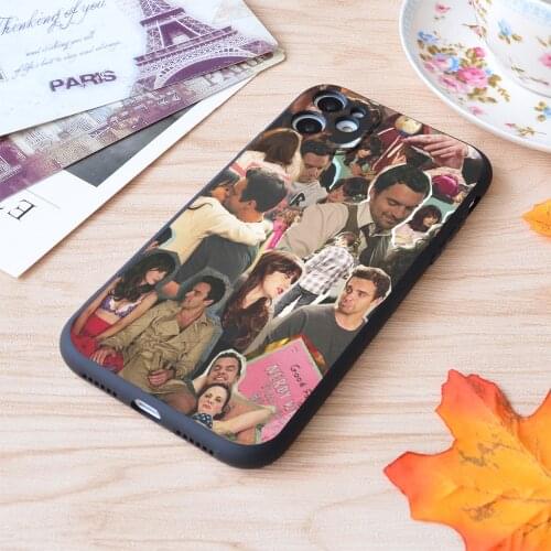 For iPhone Nick Miller & Jess Day Collage Print Soft Matt Apple iPhone Case