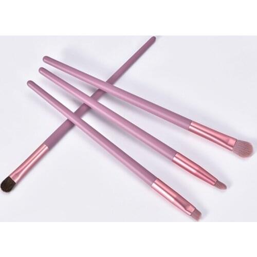 4Pcs Horsehair Makeup Brushes Tool Set Cosmetic Powder Eye Shadow Foundation Blush Face Blending Beauty Women Cute Make Up Brush