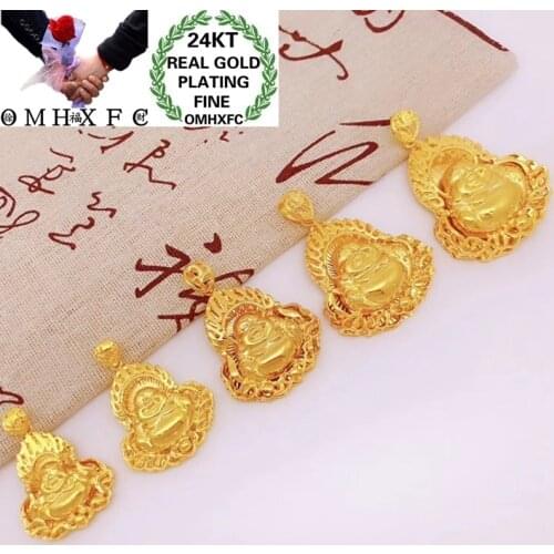 OMHXFC Jewelry Wholesale YM389 European Fashion Fine Woman Man Party Birthday Wedding Gift The Buddha 24KT Gold Pendant Charm