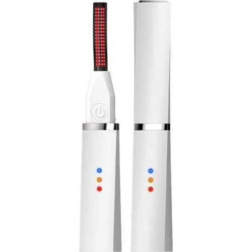 Heated Eyelash Curler Rechargeable USB Electric Eyelash Curler with Double-Sided Eyelash Brush Long Lasting