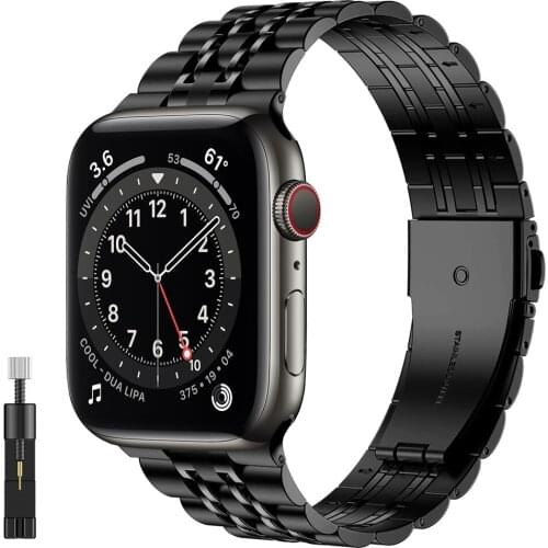 Business bands for apple watch series 6 5 4 se strap 44 40mm Stainless Steel correa for iwatch band 3 42 38mm Upgraded Bracelet