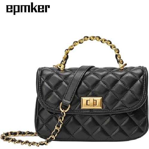 EPMKER Diamond Lattice Luxury Designer Handbags Brand Bags Chains Shoulder Bags Fashionable Purses and Crossbody Bags Satchel