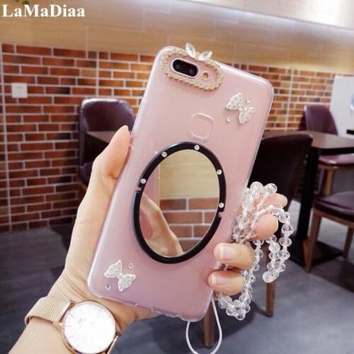 Luxury Crystal Rhinestone Bling Diamond Glitter Mirror Ring Stand Case For Xiaomi mi 5S 6 8 Lite 9 SE 5X 6X A2 MAX2 MAX3 Cover
