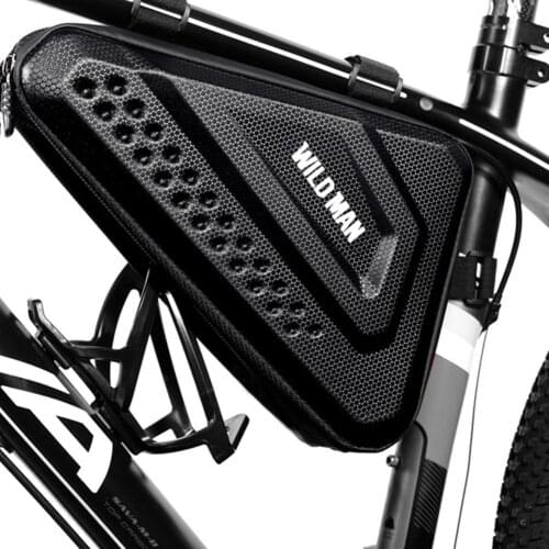 3l Bicycle Bag Pu Eva Hard Shell Waterproof Double Zipper Mountain Bike Front Beam Triangle Bag with Rain Cover Hot Accessories