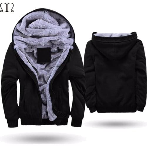 US/EU SIZE Super Warm Hoodies Sweatshirts Men Winter Thick Fleece Mens Jackets Casual Zipper Hoody Adult Coats Top Clothes Male
