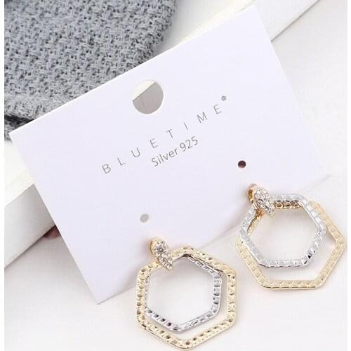 TONGKWOK Bohemia Exaggeration Dangle Earrings For Women Silk Thread Tassel Metal Long Chandelier Earrings #139539