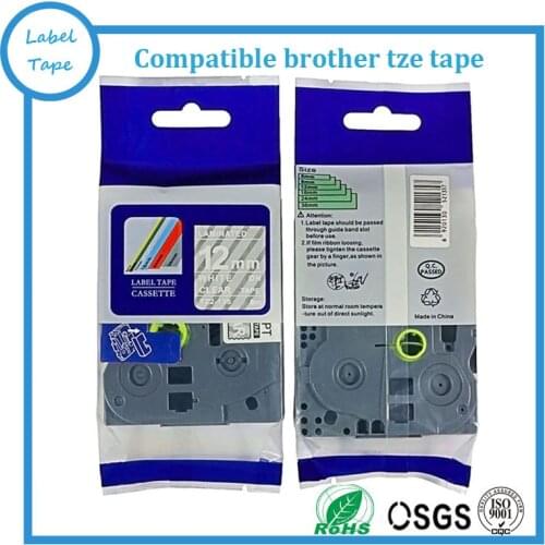 Tze135 Tze-135 Tze 135 12mm tz tape Compatible Brother P touch White on Clear tze tape