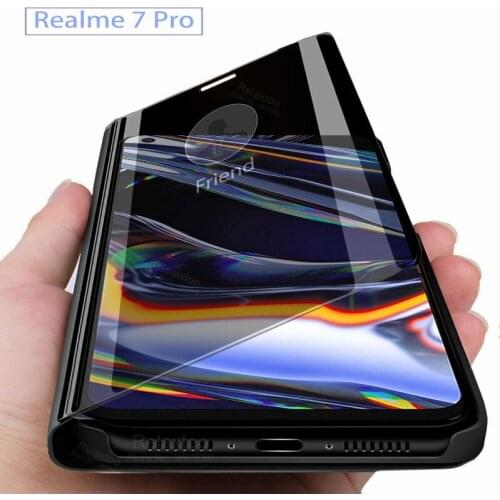 Smart mirror flip phone case for oppo realme 7 pro case fundas realme 7pro real me 7pro 7 pro magnetic stand book cover coque