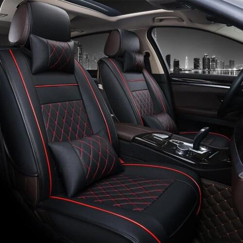 1PC Universal Car Fashion Luxury PU Leather Support Pad Car Seat Covers Cushion Car Accessories Cars Styling Autocovers Dropship