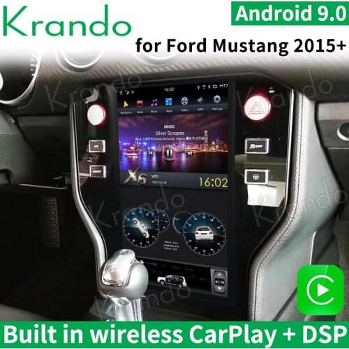Krando Android 9.0 11.8" for Ford Mustang 2015+ GPS Tesla style Android krando Car Multimedia Player radios para auto touch