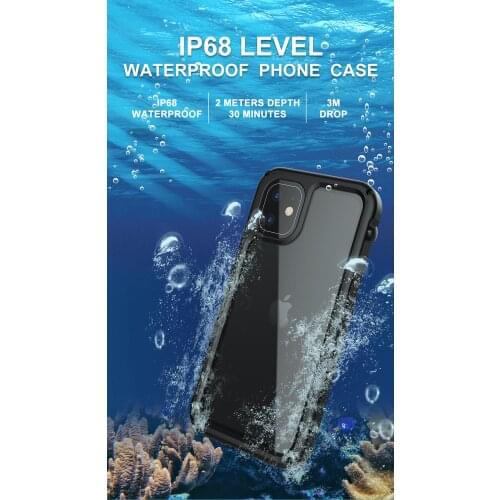 IP68 2m 30mins Waterproof Shockproof Dirtproof Three Proofing Case For iPhone 11 Pro Max XS Max XR X Case Cover Phone Shell Bag