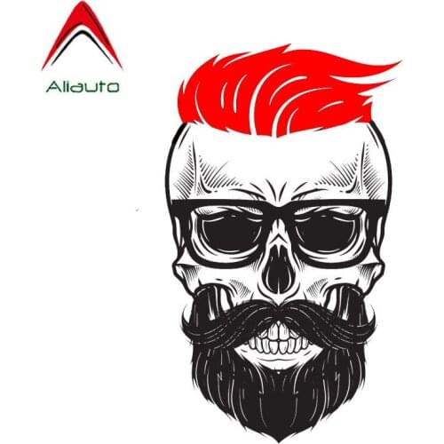 Aliauto Funny Skull Head Sticker Style Decal PVC Car Accessories for Motorcycles KIA Land Rover Seat Leon Opel Astra H,14cm*9cm