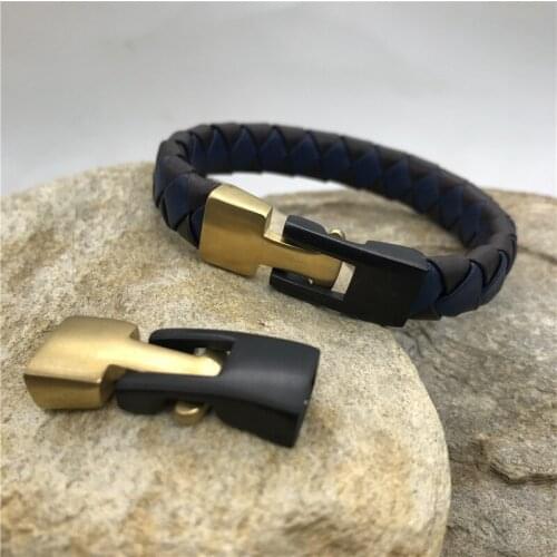 316l Stainless Steel Color Mixed Bracelet Clasp Connectors Charms Fit Leather Bracelet DIY Jewelry Making Findings Wholesale