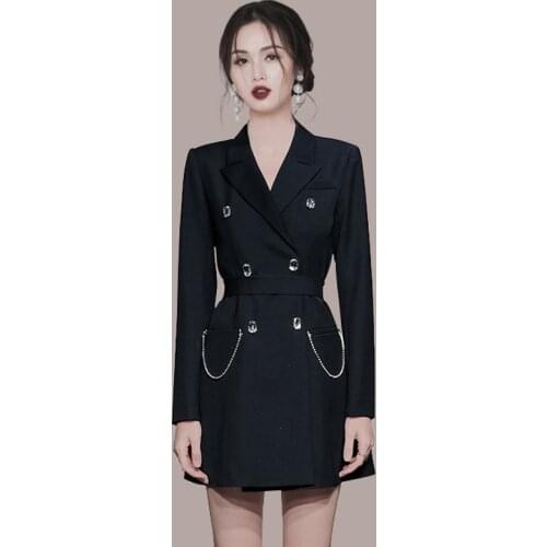 New Chic Autumn Winter Coat Women Suit Coats Outwear Casual Notched Collar Office Wear Work Runway Jackets Blazer