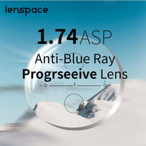 1.74 Anti-Blue Ray Progressive Aspheric Optical Eyeglasses Prescription Lenses