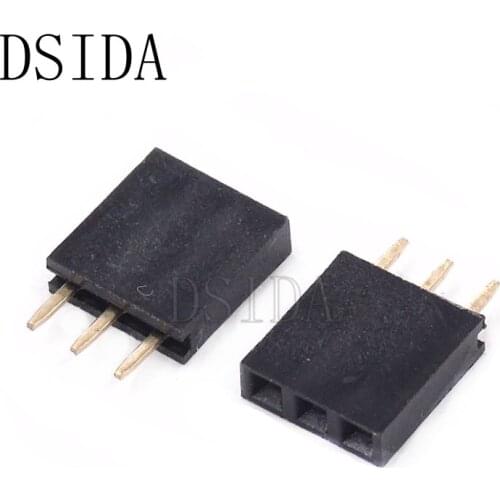 10PCS Female Pin Header Strip 3 Pin Pitch 2.54 mm Single Row Female Pin Header 1x3 1*3 PCB Connector
