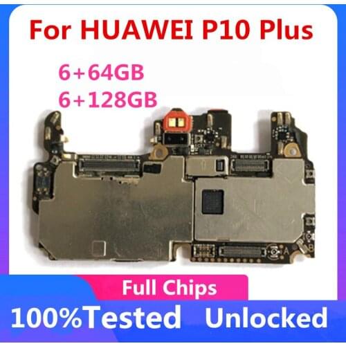 Free SHipping Unlocked For Huawei P10 Plus Motherboard Original Mainboard For Huawei P10 Plus 64gb 128GB Logic Board Full Chips