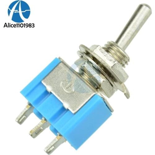 5PCS Mini 6A SPDT 3A 250V AC 125V MTS 102 MTS-102 3 Pin 2 Position On-on Toggle Switches Module Practic DIY