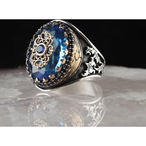 925 Sterling Silver Ring with Natural Agate or Onyx or Zircon or Topaz Stone Silver Women Ring Silver Men Ring Gifts for Women