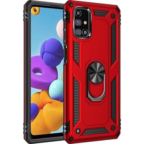 For Samsung Galaxy M21 M31 S A31 A51 A71 A10 A20 A30 A50 A70 S20 FE S21 Plus Ultra Case Luxury Armor Metal Ring Car Holder Cover