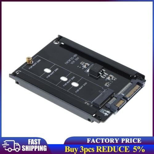 Black Metal Case CY B+M Socket 2 M.2 NGFF (SATA) SSD to 2.5 SATA Adapter for 2230/2242/2260/2280mm m2 Solid State Disk