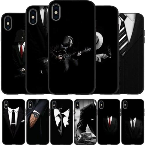 Dark Suit Mystery Man black Silicone Phone Case For iPhone 12 XR XS Max 5 5S SE 2020 6 6S PLUS 7 8 X 11Pro Max 11 Cover