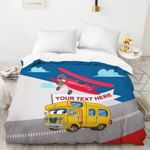 Car Cartoon Kids Duvet cover Quilt/Blanket/Comfortable Case Bedding for children baby girls 140x200 240x220 for Home text