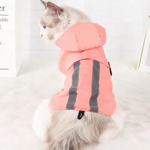 Pet Dog Cat Raincoat Outdoor Waterproof Hooded Jacket Reflective Tape Jumpsuit for Small Medium Large Dogs Cats Rain Cloak S-3XL