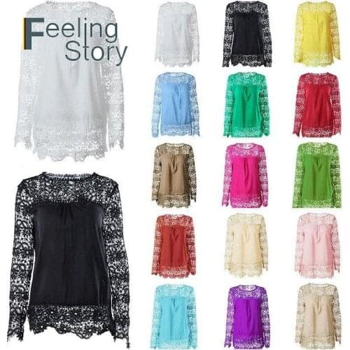 Feelingstory Womens Chiffon Blouses