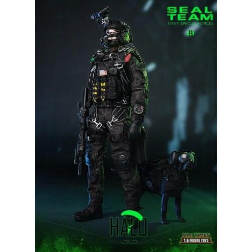 Collection M013 1/6 Scale Full Set 12'' NAVY Special Forces US SEAL Team B HALO with Dog Model For Fan Collectible Gift