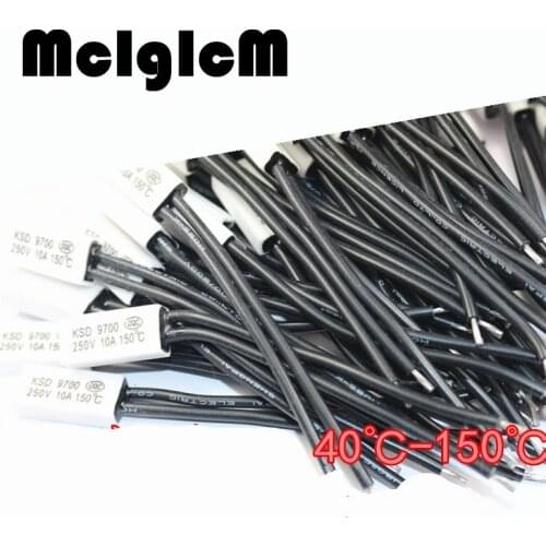 10/pcs KSD9700 10A/250V Temperature Control Switch 40 45 50 55 60 65~135 Normally Open Ceramic Thermal Protector Free shipping