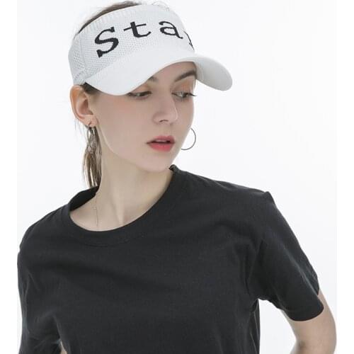 Summer Letter Topless Hat Knitted Women Korean Version of the Sun Sports Cap Visors Mens Thin Outdoor Travel Cap