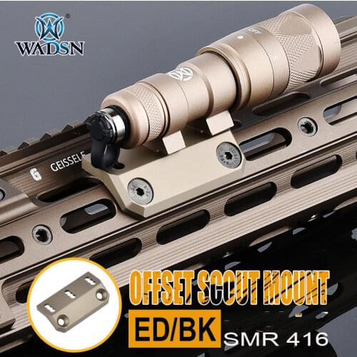 WADSN ARISAKA Offset Scout Mount Geissele SMR 416 M-Lok Keymod M600 M300 Tactical flashlight airsoft metal weapons surefire AR