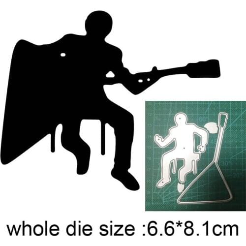 Man Playing Guitar Metal Cutting Dies Cut Die Mold Decoration Scrapbooking die Paper Craft Knife Mould Blade Punch Stencils Dies