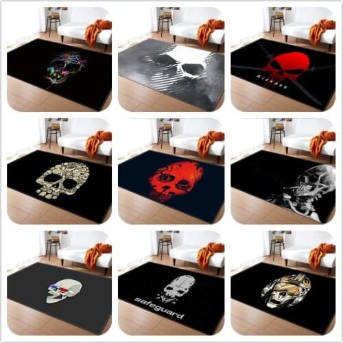 Many paragraph Skull Print Carpet for Living Room Bedroom Soft Carpets Bathroom Floor Door mat Home Decor Carpet large Area Rug