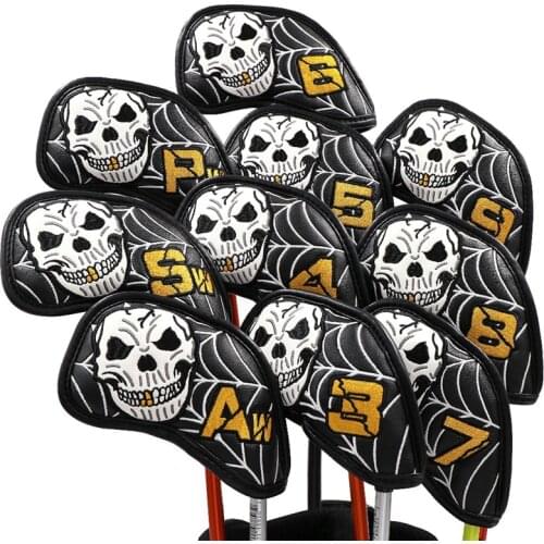 Skull Spider Irons Headcovers PU Golf Iron Complete Set Head Covers #3-9PAS 10Pcs/Lot Mascot Novelty Gift