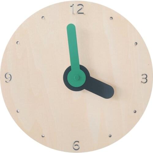 22CM Wall Clock Wooden Round Battery Operated Silent Non-Ticking Wall Clocks Home Decor for Kitchen Living Room Kids Bedroom
