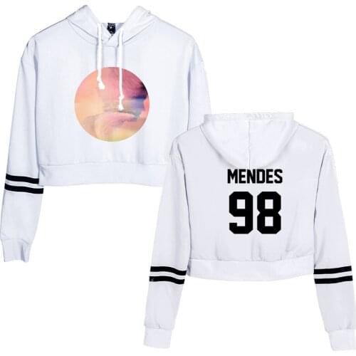 Newest Shawn Mendes Navel-Hoodies Girls Fashion Casual Black Navel Sweatshirt Fans Favorite Shawn Mendes Womens Sexy Hoody Stre