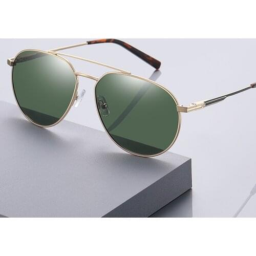2021 New Sunglasses Mens Polarizer Metal Fashion Sun Glasses High Quality Spring Leg Glasses UV400 Vintage Driving Eyewear
