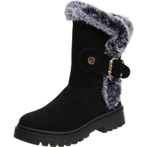 PUPUDA Winter Boots Women Outdoor Snow Boots Korean Women Boots Black Casual Female Shoes 2020