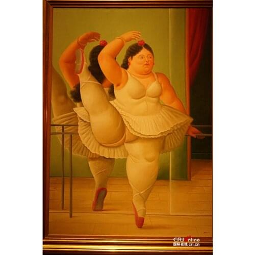 Handmade Fernando Botero fat woman oil painting art on canvas wall for living room art Home Decoration