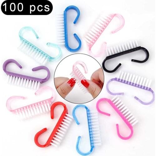 Nail Cleaning Brush 10/50/100Pcs Fingernail Scrub Cleaning Brushes For Toes Nails Cleaner Remove Dust Women Makeup Manicure Tool