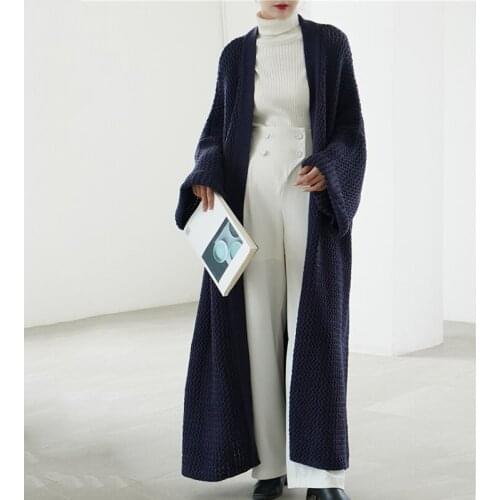 Ardm Korean Fashion Lazy French Long Cardigan Women 2021 Street Style Long Sleeve Top Oversized Sweater Casual Winter Cardigans